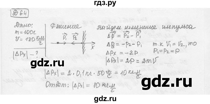 ГДЗ по физике 7‐9 класс Лукашик сборник задач  дополнительная задача - 64, решебник