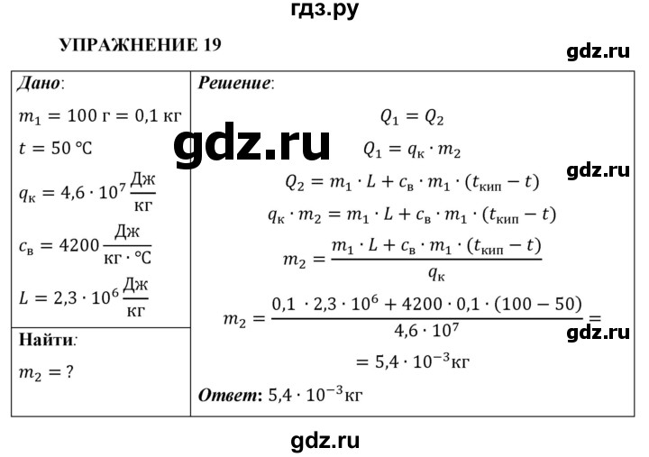 ГДЗ по физике 8 класс  Перышкин  Базовый уровень §21 / упражнение 19 - 1, Решебник №1 к учебнику 2021 (Просвещение)