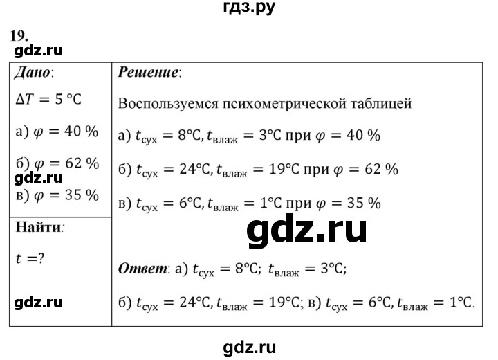 ГДЗ по физике 8 класс  Перышкин  Базовый уровень задача - 19, Решебник №1 к учебнику 2021 (Просвещение)