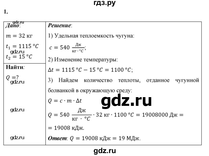 ГДЗ по физике 8 класс  Перышкин  Базовый уровень §12 / задание - 1, Решебник к учебнику 2023 (Просвещение)
