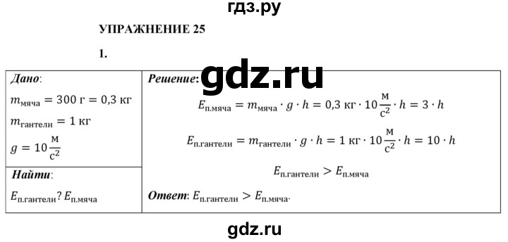 ГДЗ по физике 9 класс Перышкин  Базовый уровень §25 / упражнение 25 - 1, Решебник к учебнику 2021 (Просвещение)