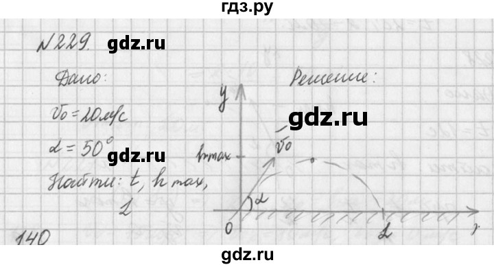 ГДЗ по физике 10‐11 класс  Рымкевич задачник  номер - 229, решебник