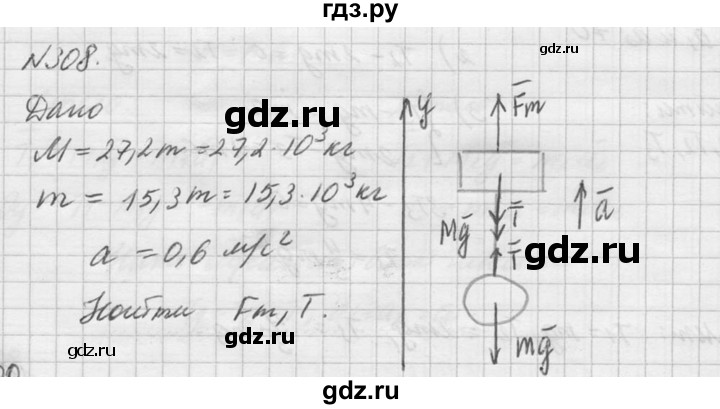 ГДЗ по физике 10‐11 класс  Рымкевич задачник  номер - 308, решебник