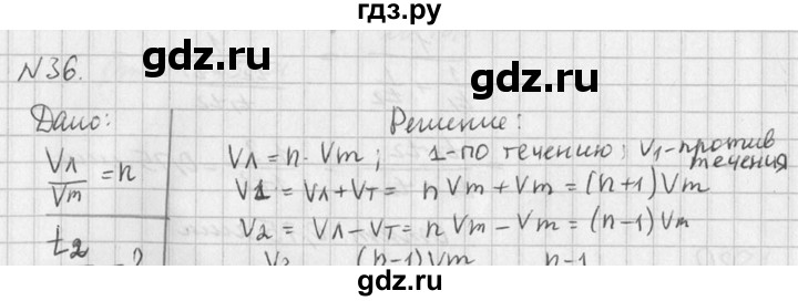 ГДЗ по физике 10‐11 класс  Рымкевич задачник  номер - 36, решебник