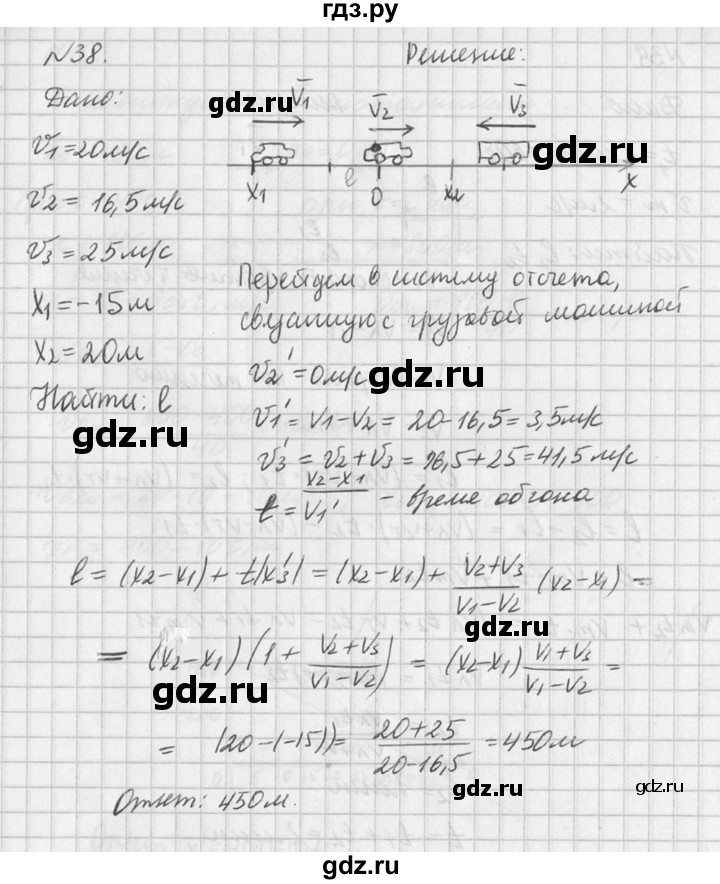 ГДЗ по физике 10‐11 класс  Рымкевич задачник  номер - 38, решебник