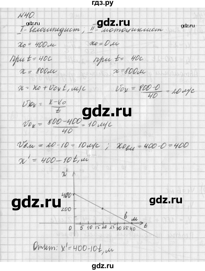 ГДЗ по физике 10‐11 класс  Рымкевич задачник  номер - 40, решебник