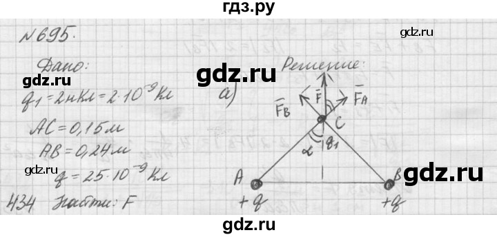 ГДЗ по физике 10‐11 класс  Рымкевич задачник  номер - 695, решебник