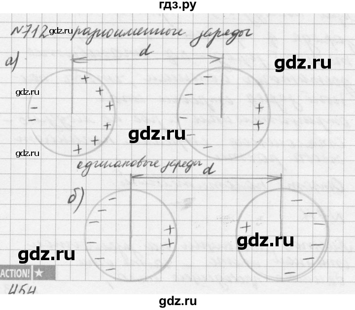 ГДЗ по физике 10‐11 класс  Рымкевич задачник  номер - 712, решебник