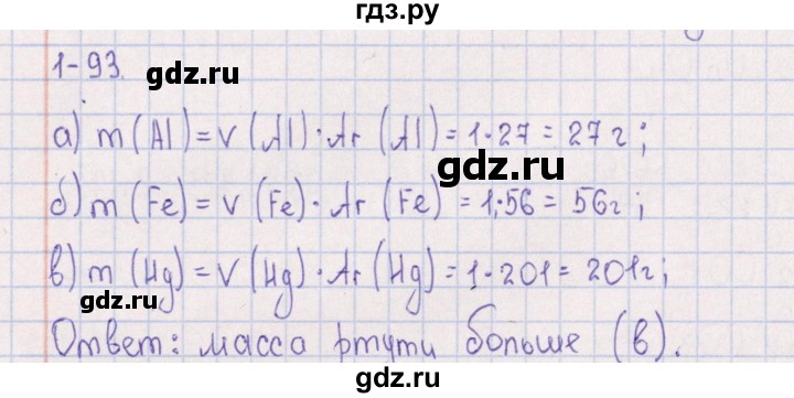 ГДЗ по химии 8‐11 класс Гольдфарб задачник  глава 1 - 1.93, Решебник