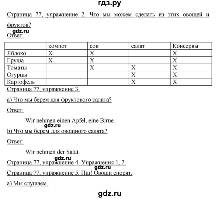 ГДЗ по немецкому языку 3 класс  Бим   часть 1. страница - 77, Решебник №1