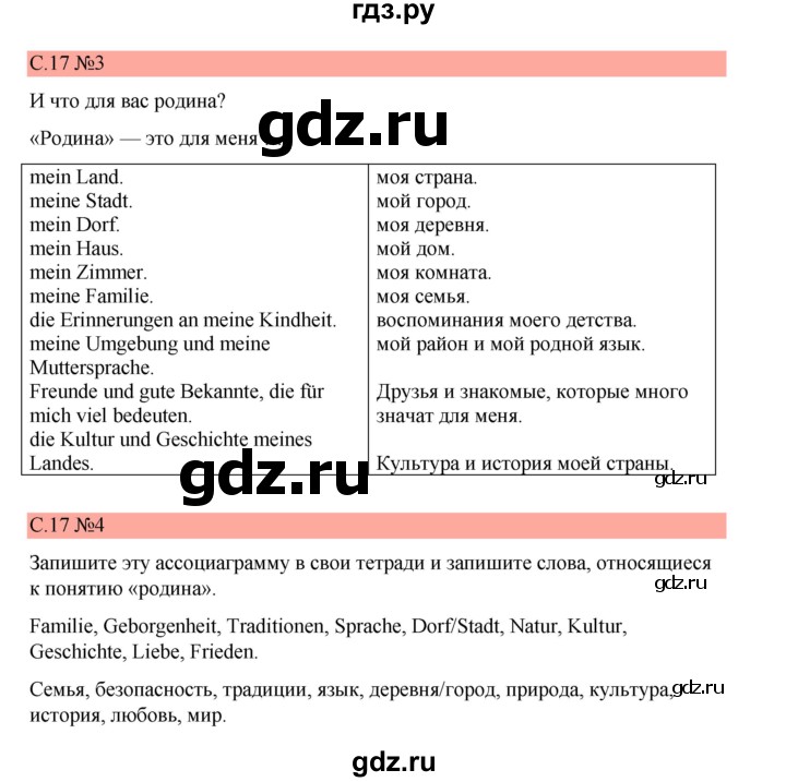 ГДЗ по немецкому языку 7 класс Бим страница - 17, Решебник 2023