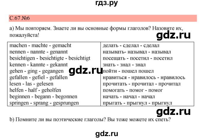 ГДЗ по немецкому языку 7 класс Бим страница - 67, Решебник 2023