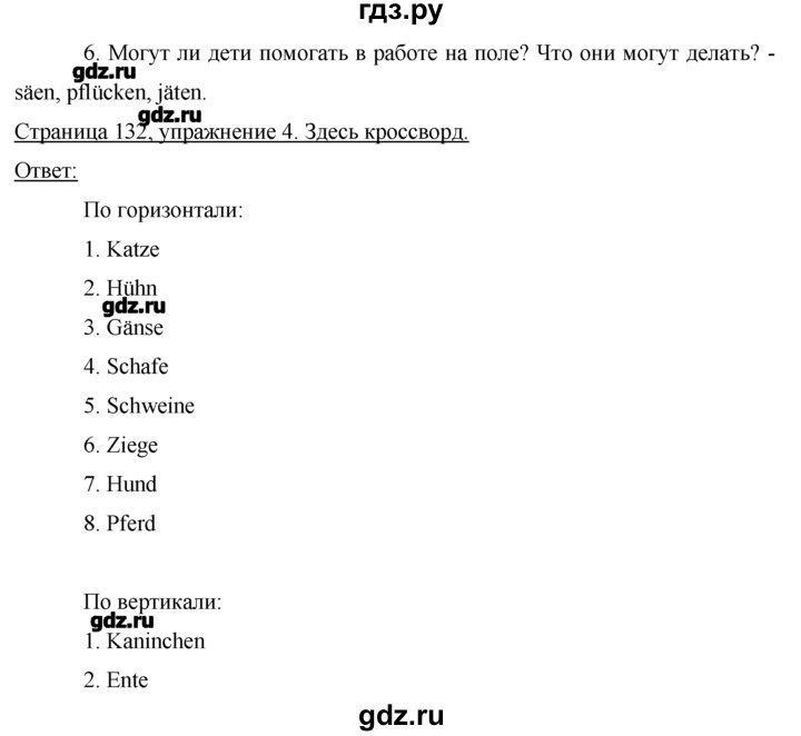 ГДЗ по немецкому языку 7 класс  Бим   страница - 132, Решебник №1