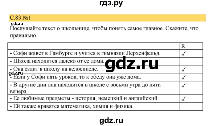 ГДЗ по немецкому языку 8 класс Бим страница - 83, Решебник 2023