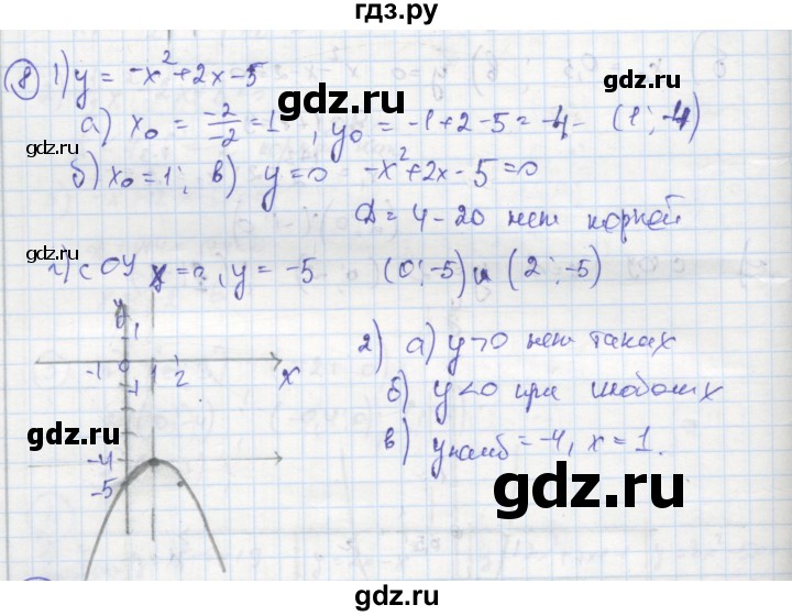 ГДЗ по алгебре 8 класс Колягин рабочая тетрадь  §39 - 8, Решебник к тетради 2016