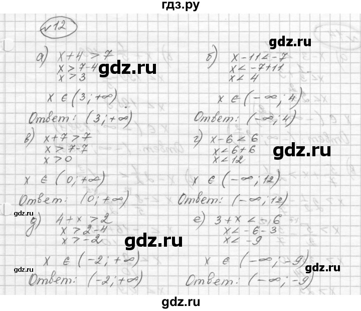 ГДЗ по алгебре 9 класс  Никольский   номер - 12, Решебник к учебнику 2016