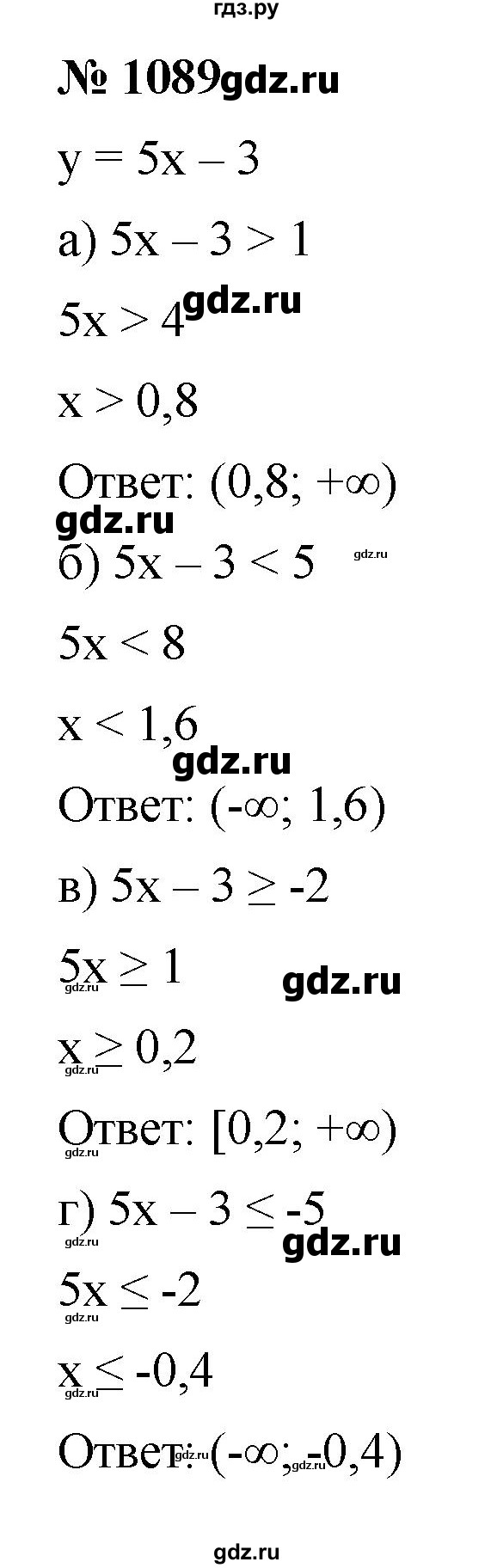 ГДЗ по алгебре 9 класс  Никольский   номер - 1089, Решебник к учебнику 2022