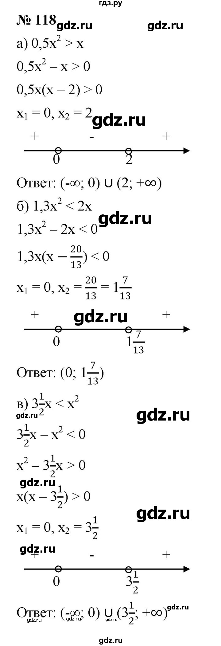 ГДЗ по алгебре 9 класс  Никольский   номер - 118, Решебник к учебнику 2022