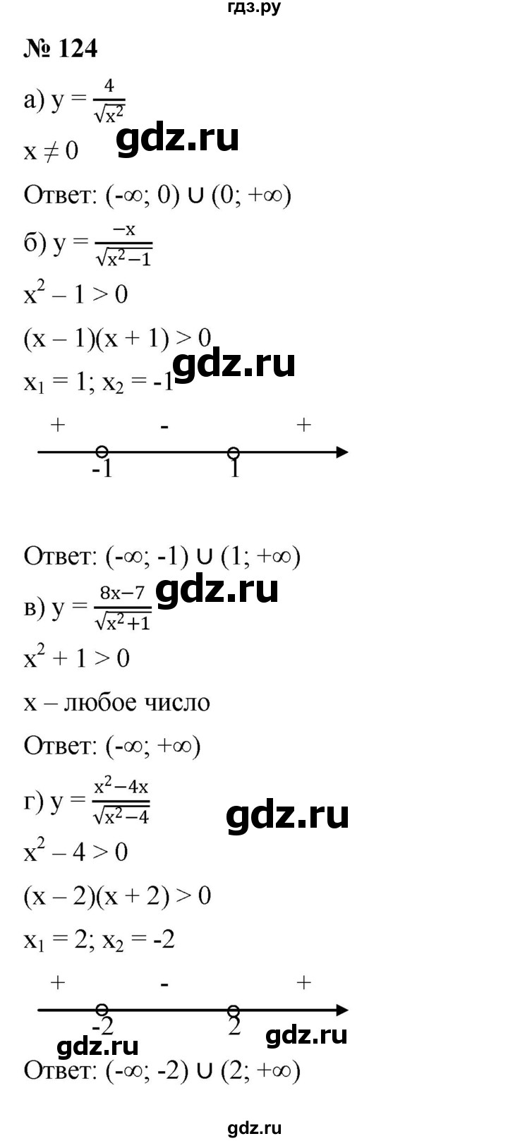 ГДЗ по алгебре 9 класс  Никольский   номер - 124, Решебник к учебнику 2022