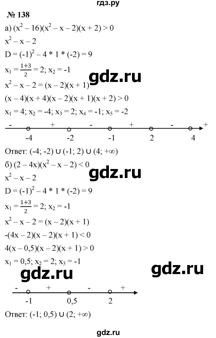 ГДЗ по алгебре 9 класс  Никольский   номер - 138, Решебник к учебнику 2022