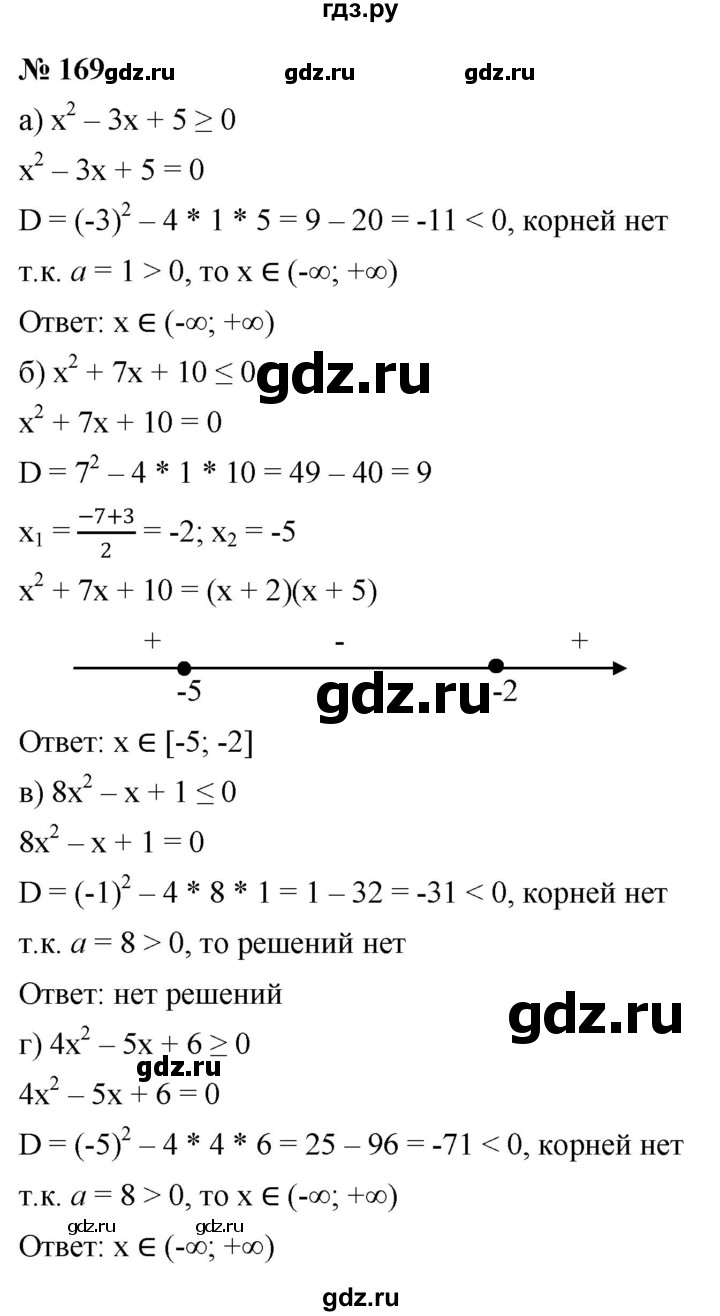 ГДЗ по алгебре 9 класс  Никольский   номер - 169, Решебник к учебнику 2022