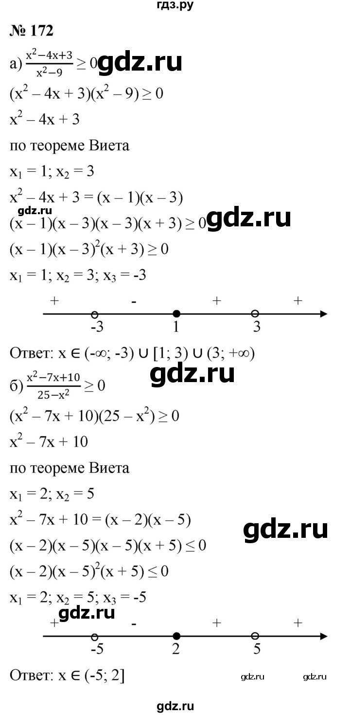 ГДЗ по алгебре 9 класс  Никольский   номер - 172, Решебник к учебнику 2022