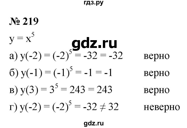 ГДЗ по алгебре 9 класс  Никольский   номер - 219, Решебник к учебнику 2022