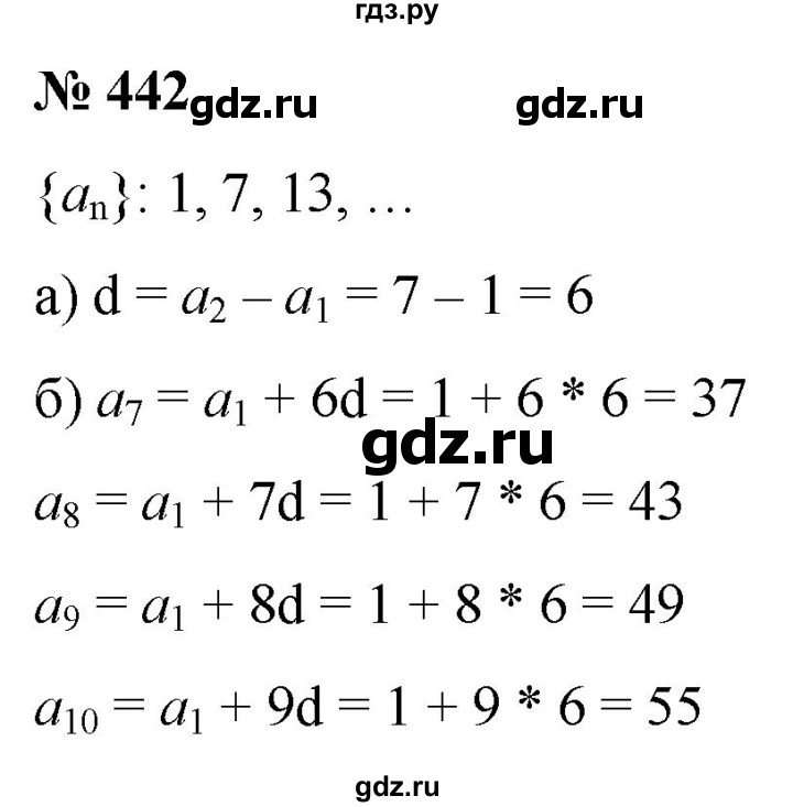 ГДЗ по алгебре 9 класс  Никольский   номер - 442, Решебник к учебнику 2022