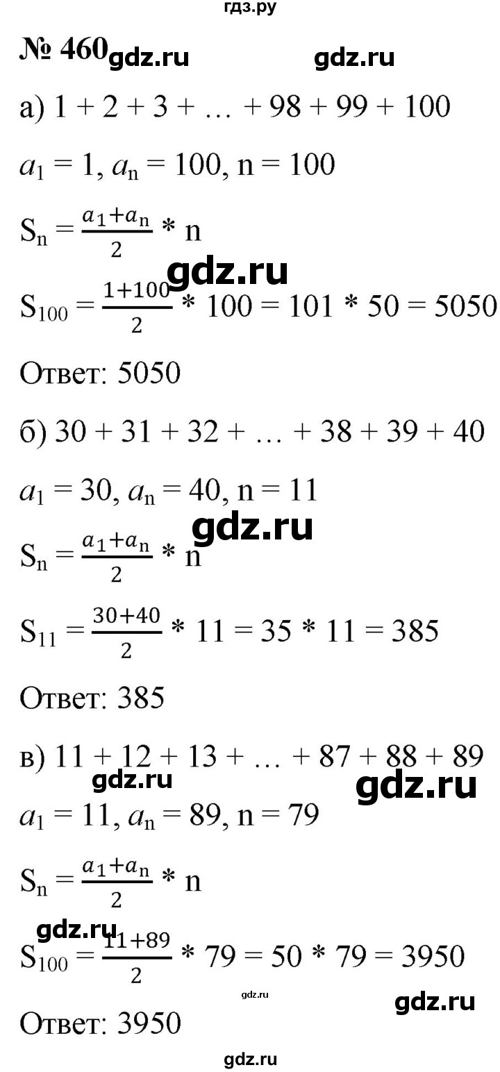 ГДЗ по алгебре 9 класс  Никольский   номер - 460, Решебник к учебнику 2022