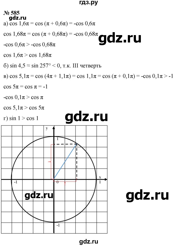 ГДЗ по алгебре 9 класс  Никольский   номер - 585, Решебник к учебнику 2022