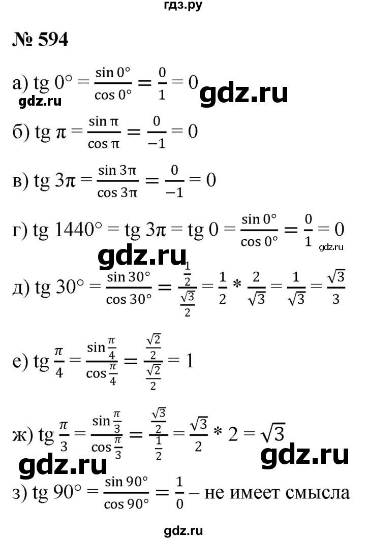 ГДЗ по алгебре 9 класс  Никольский   номер - 594, Решебник к учебнику 2022