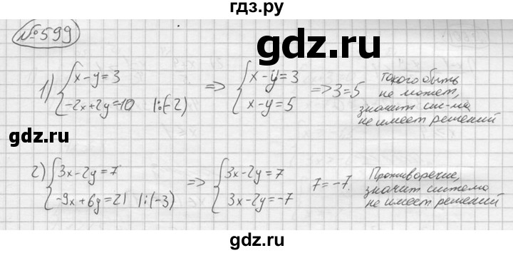 ГДЗ по алгебре 9 класс  Колягин   задание - 599, решебник