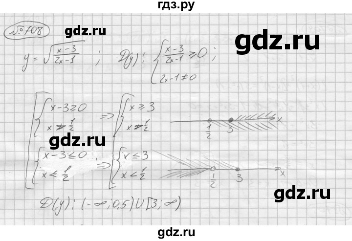 ГДЗ по алгебре 9 класс  Колягин   задание - 708, решебник