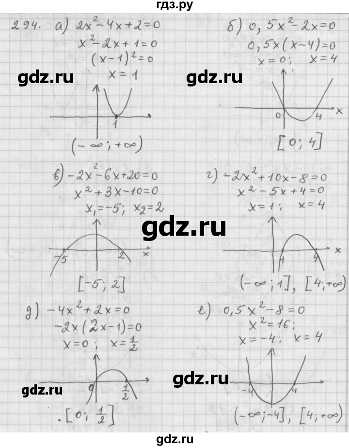 ГДЗ по алгебре 9 класс  Дорофеев   номер - 294, Решебник к учебнику 2015