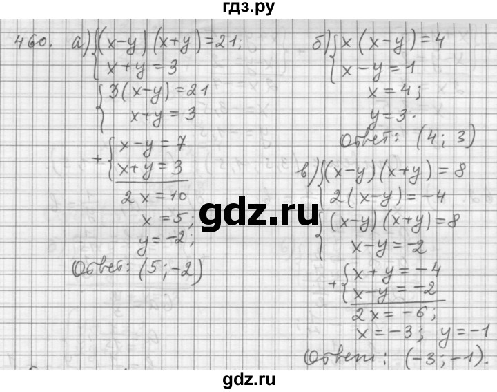ГДЗ по алгебре 9 класс  Дорофеев   номер - 460, Решебник к учебнику 2015