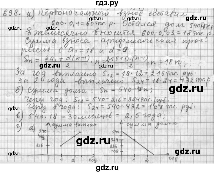 ГДЗ по алгебре 9 класс  Дорофеев   номер - 698, Решебник к учебнику 2015