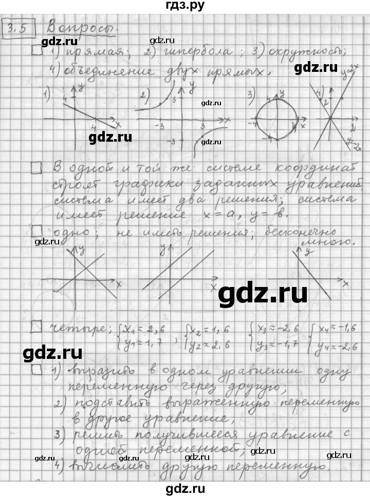 ГДЗ по алгебре 9 класс  Дорофеев   задание после теории / глава 3 - 3.5, Решебник к учебнику 2015