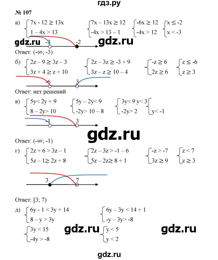 ГДЗ по алгебре 9 класс  Дорофеев   номер - 107, Решебник к учебнику 2019