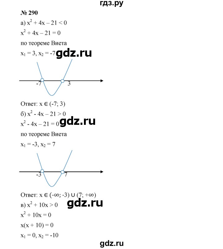 ГДЗ по алгебре 9 класс  Дорофеев   номер - 290, Решебник к учебнику 2019