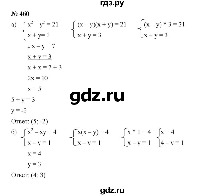 ГДЗ по алгебре 9 класс  Дорофеев   номер - 460, Решебник к учебнику 2019