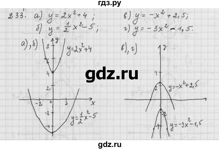 ГДЗ по алгебре 9 класс Дорофеев Базовый уровень глава 2 / упражнение - 2.39 (233), Решебник 2015