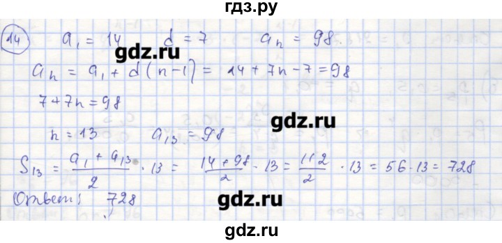 ГДЗ по алгебре 9 класс Миндюк рабочая тетрадь  параграф 22 - 14, Решебник