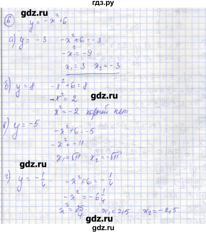 ГДЗ по алгебре 9 класс Миндюк рабочая тетрадь  параграф 6 - 6, Решебник