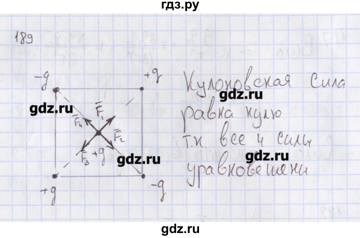 ГДЗ по физике 10 класс Пурышева рабочая тетрадь Базовый уровень задача - 189, Решебник №2