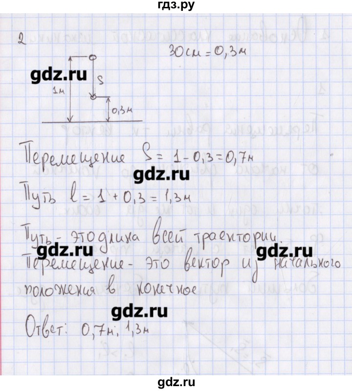 ГДЗ по физике 10 класс Пурышева рабочая тетрадь Базовый уровень задача - 2, Решебник №2
