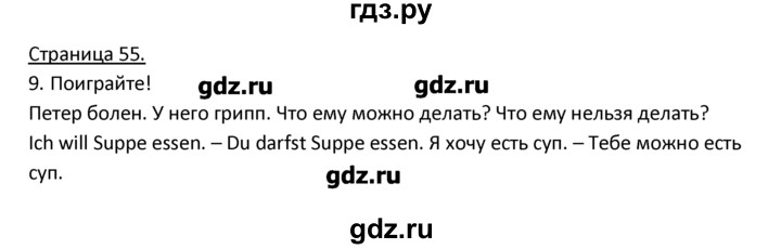 ГДЗ по немецкому языку 3 класс  Гальскова   страница - 55, Решебник