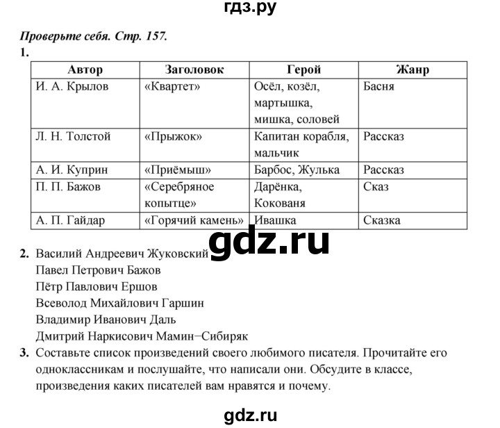 ГДЗ по литературе 4 класс Ефросинина часть 1. страница - 157, Решебник 2023