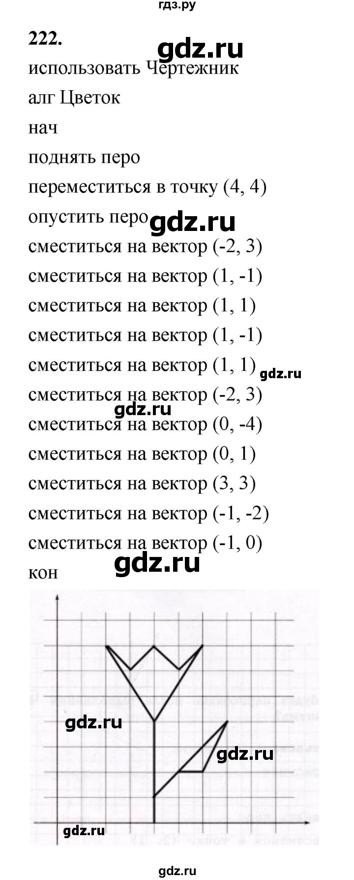 ГДЗ по информатике 6 класс Босова рабочая тетрадь задание - 222, Решебник 2022