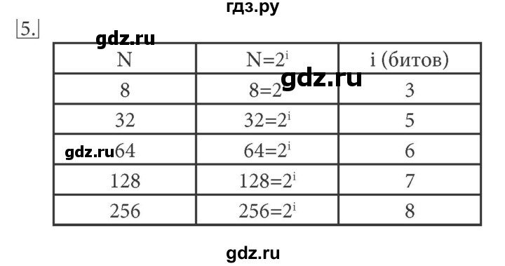ГДЗ по информатике 7 класс  Босова ФГОС  глава 1 / §1.6 - 5, Решебник