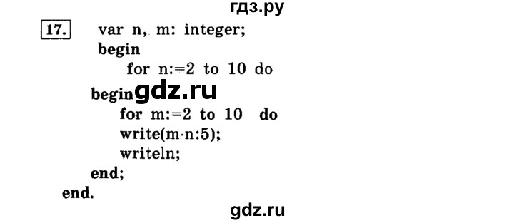 ГДЗ по информатике 8 класс  Босова   глава №3 / § 3.5 Программирование циклических алгоритмов - 17, решебник